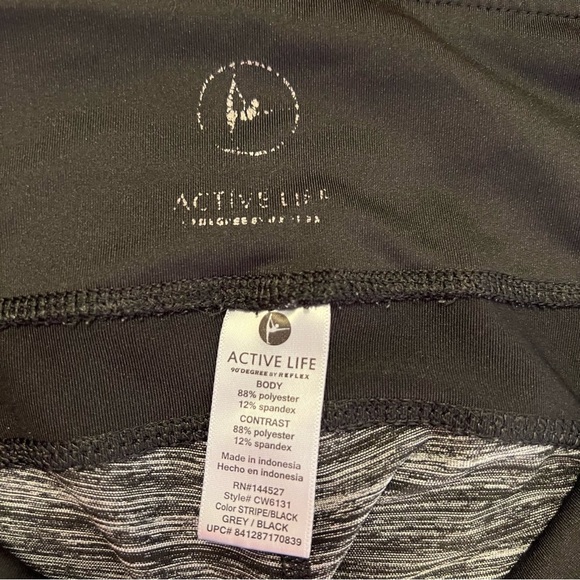 Active Life 90 Degree by Reflex Legging Black Grey Space Dye - Picture 8 of 8